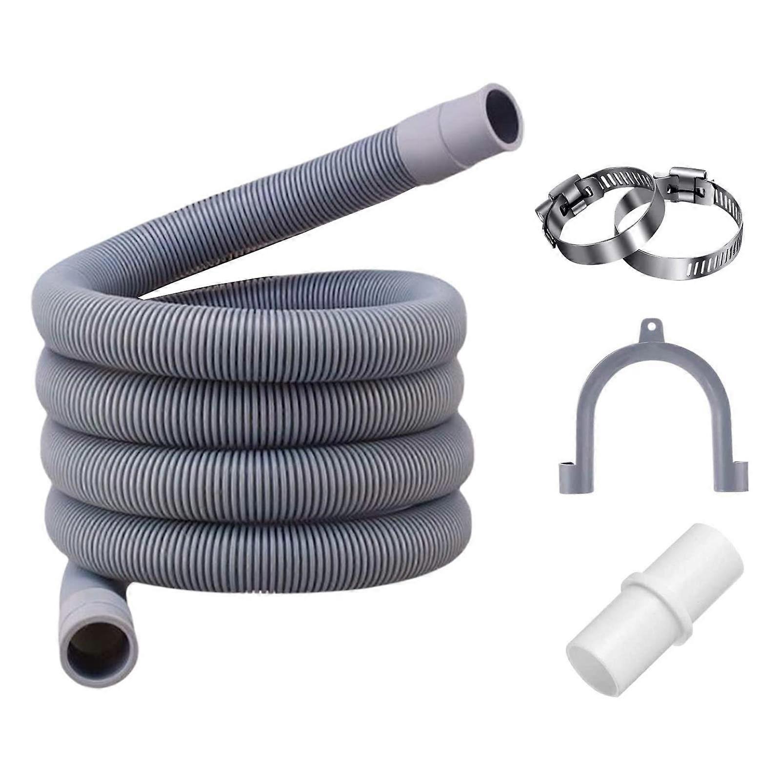 Extendable Drain Hose Extension Pipe Kit 19mm-28mm Cuff for Siemens Electrolux Washing Machines Dishwashers1.5m