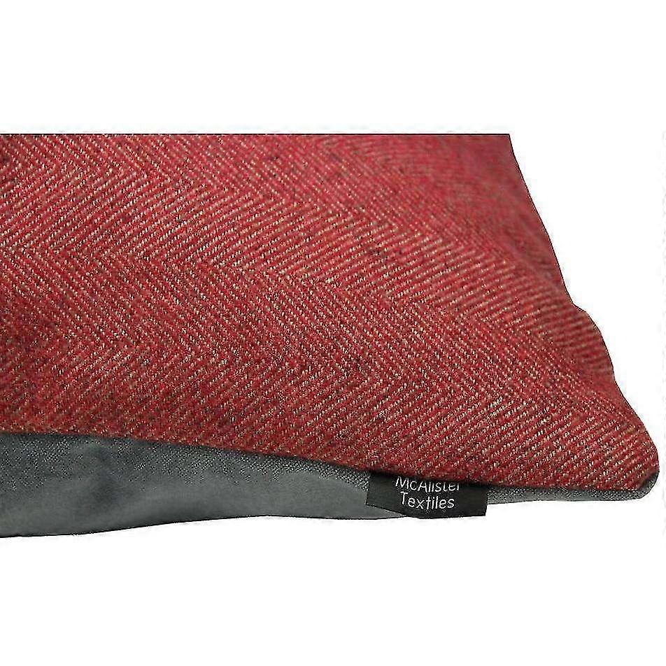 Mcalister textiles deluxe herringbone red square floor cushion