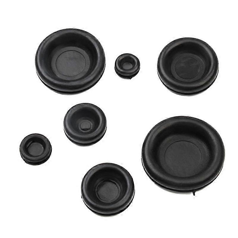 170pcs 7 Sizes Rubber Grommet Assortment Kit, Firewall Hole Plug Set Electrical Wire Gasket Solid Hole Plugs Set
