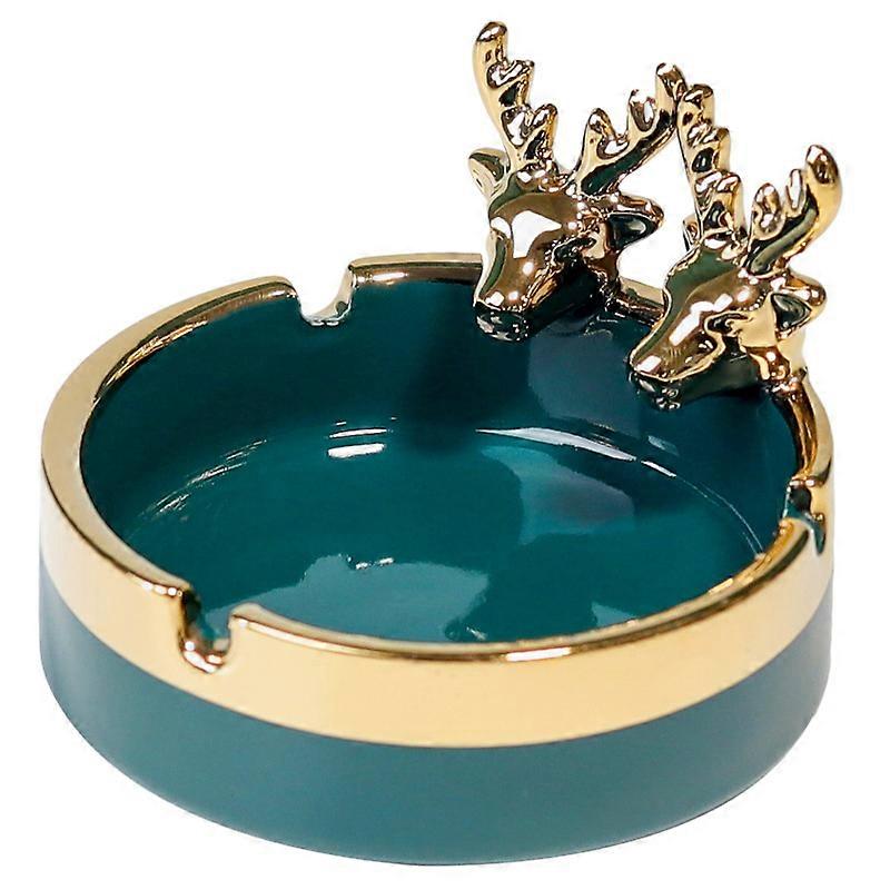 Ceramic Ashtray Gold  painted Deer