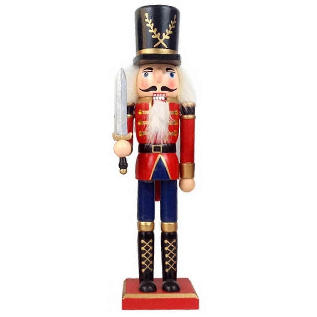 30cm Large Nutcracker Soldiers Music Box Wooden Nutcracker Figurines Nutcracker Soldiers Puppet Christmas Decor