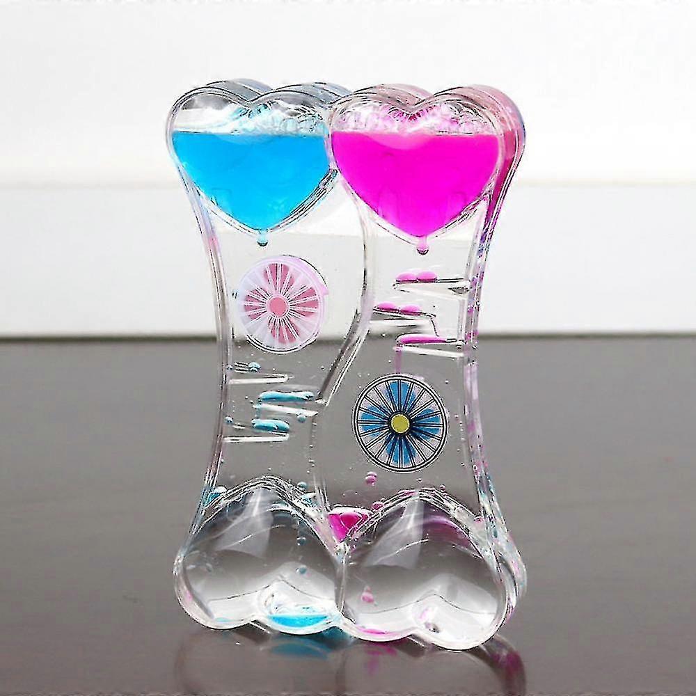 Dual Color Oil Hourglass Floating Liquid Motion Bubble Drip Timer Clock Acrylic Desk Decor