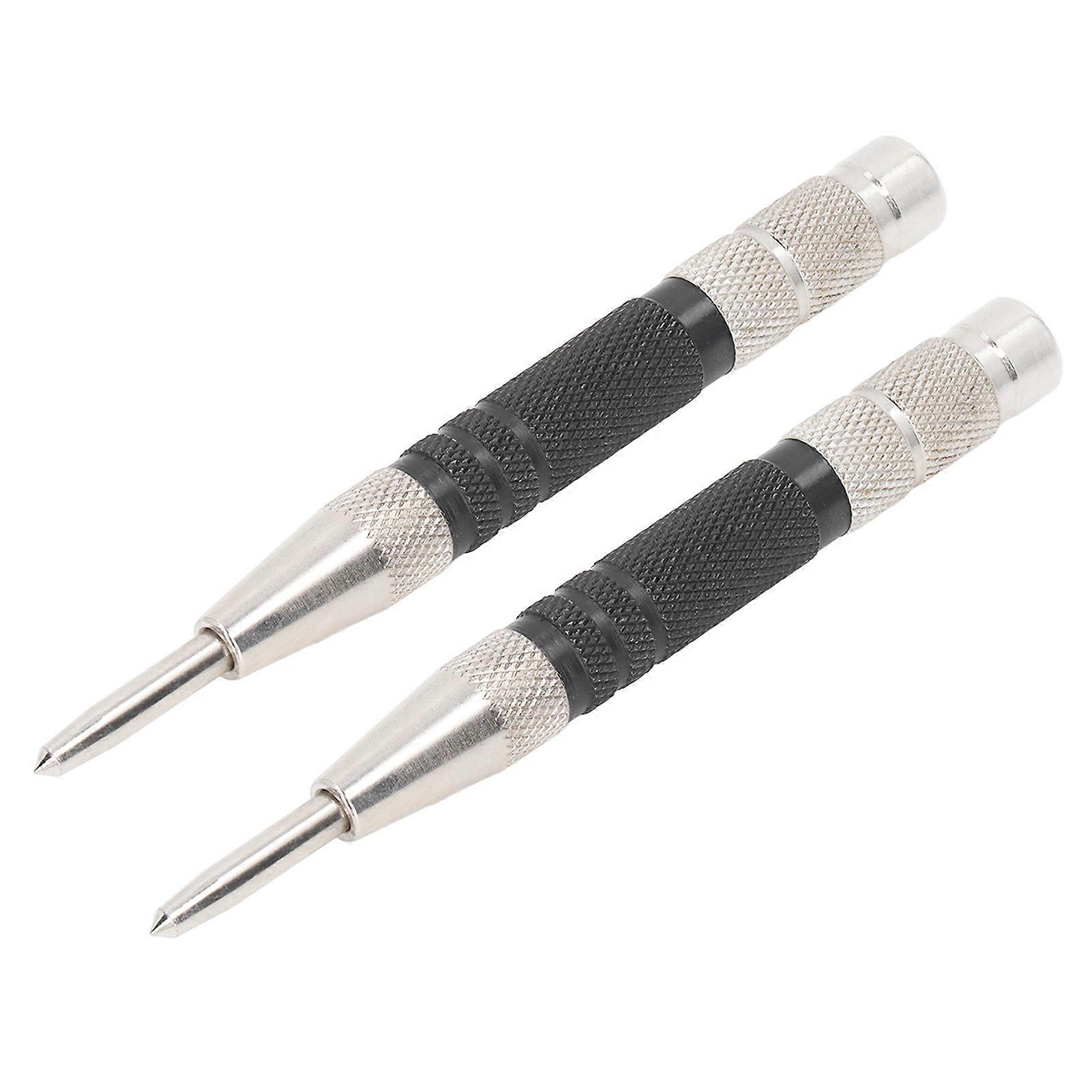 2 Pcs Automatic Center Punch 6in Spring Loaded High Speed Steel Center Hole Punch for Installation and Maintenance