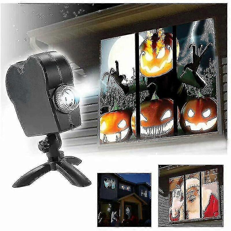 Christmas Halloween Holographic Projector Window Projector Led Holographic Projection Lamp, 12 Film Festivals, Used For Christmas And Halloween