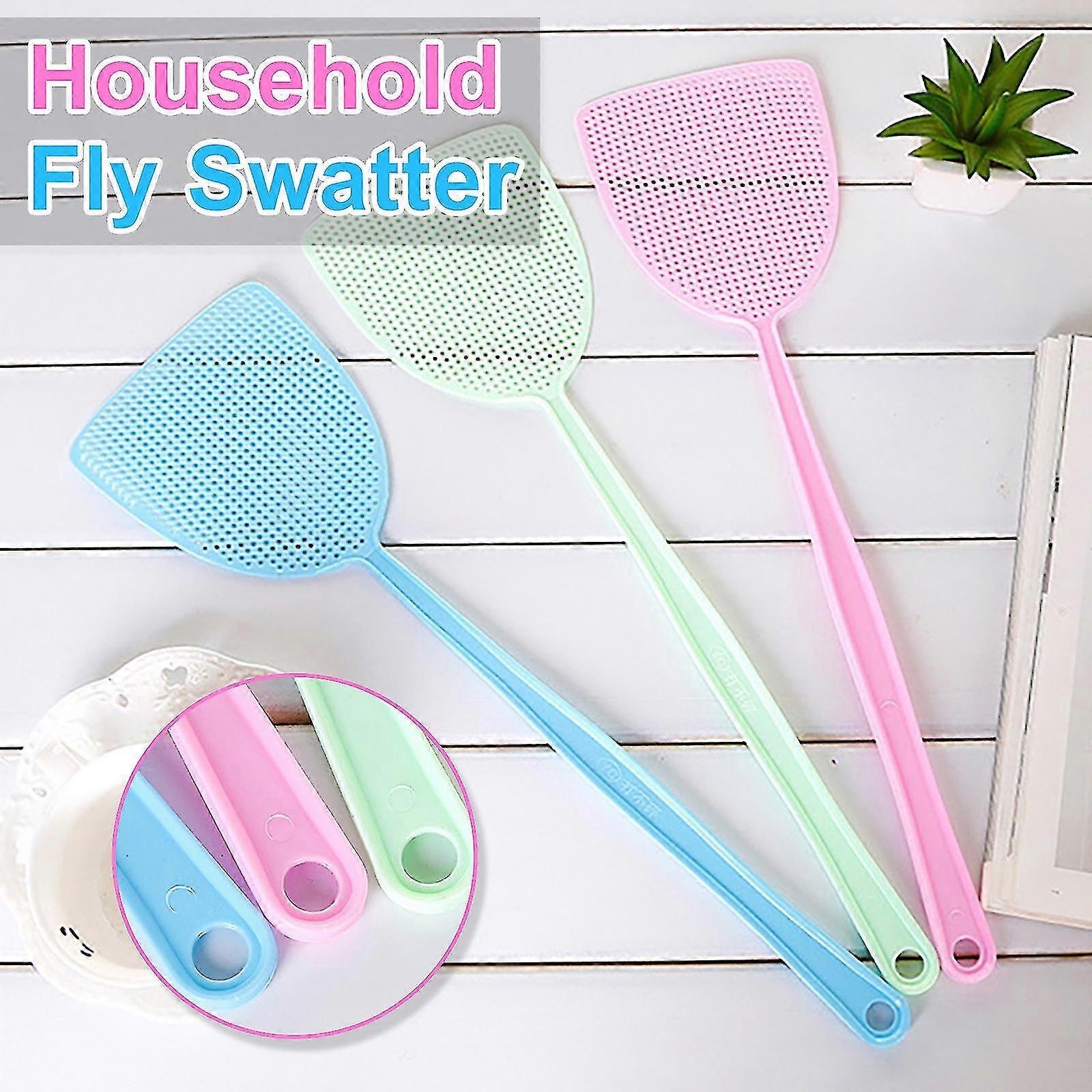 Plastic Household Fly Swatter Combination Style With Extended Handle Mesh