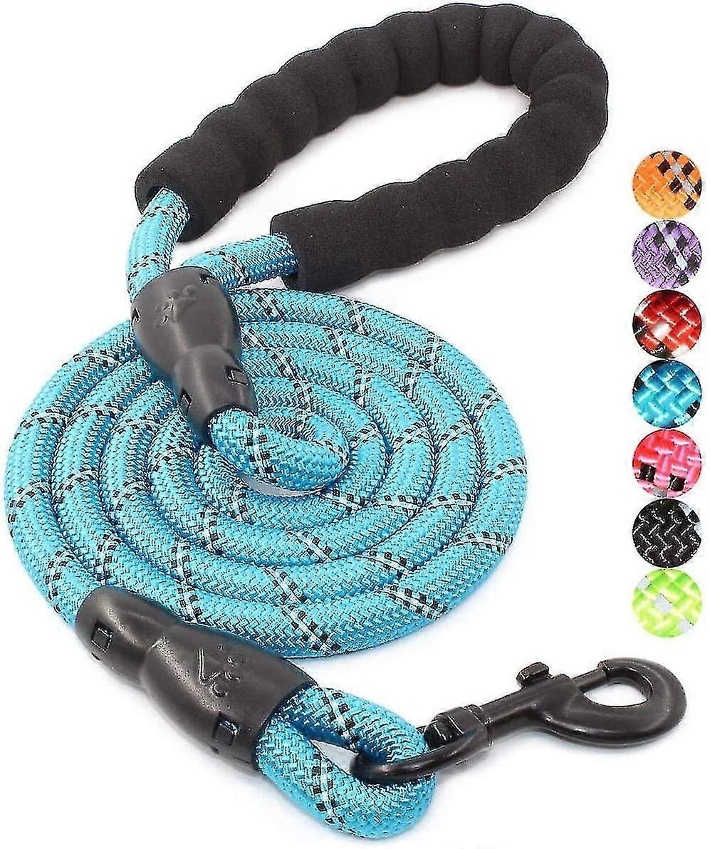 5 Ft Strong Dog Leash With Comfortable Padded Handle And Highly Reflective Threads For Small Medium And Large Dogs(blue)visit The Baapet Store