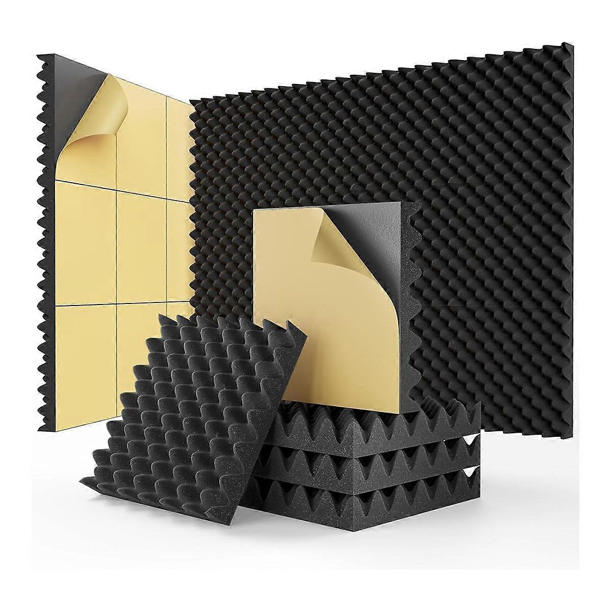 24 Pack Self Adhesive Egg Crate Sound Proof Foam Panels 1x12x12Inch, Acoustic Foam for Home and Stu