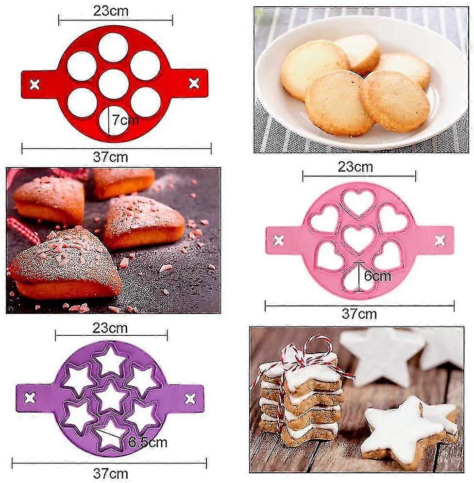 Silicone Fried Egg Mould, 3pcs Heart&round&star Shape Pancakes Maker For Saving