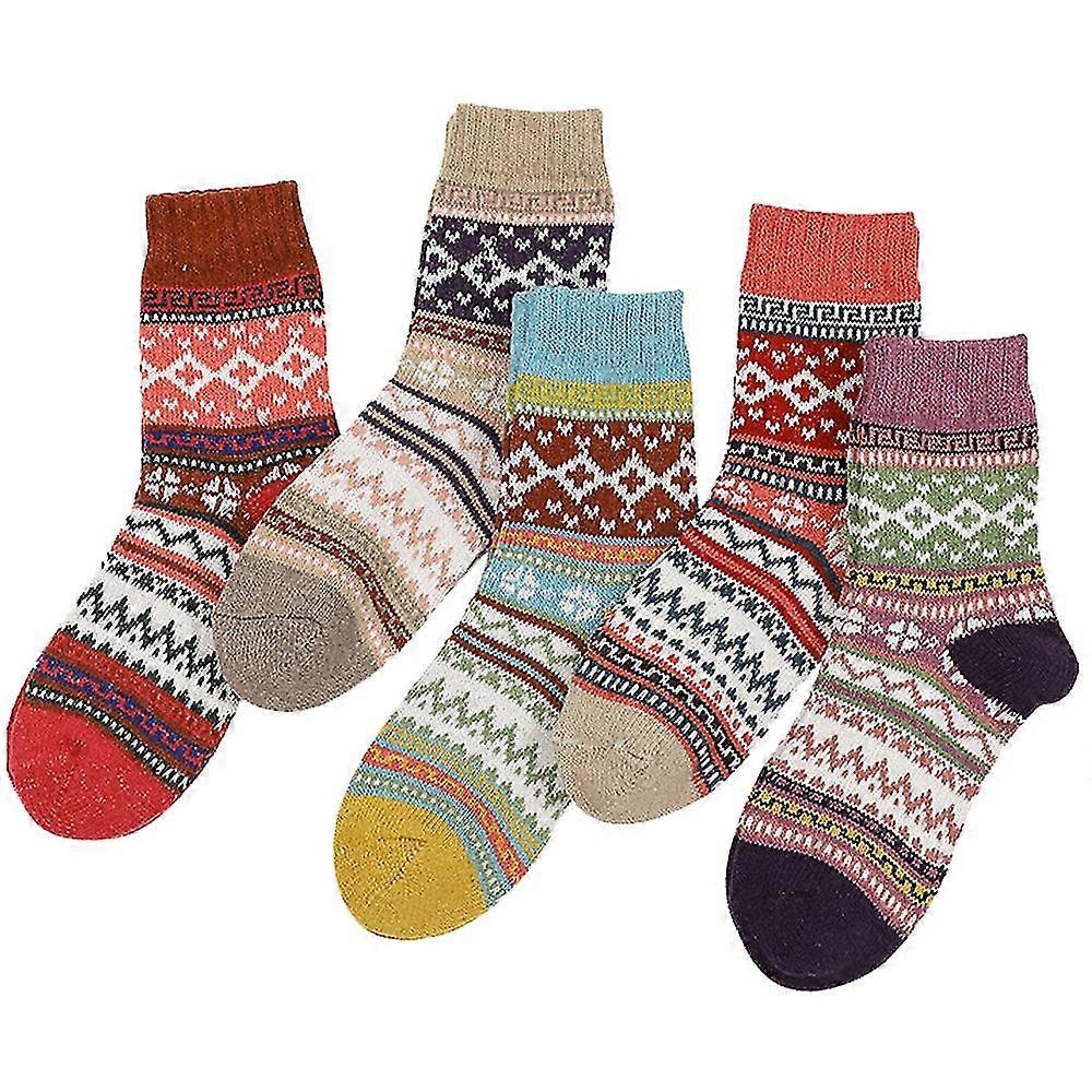 Women's Warm Socks - Winter Cabin Socks, Vintage Patterned, Thick Cozy Socks