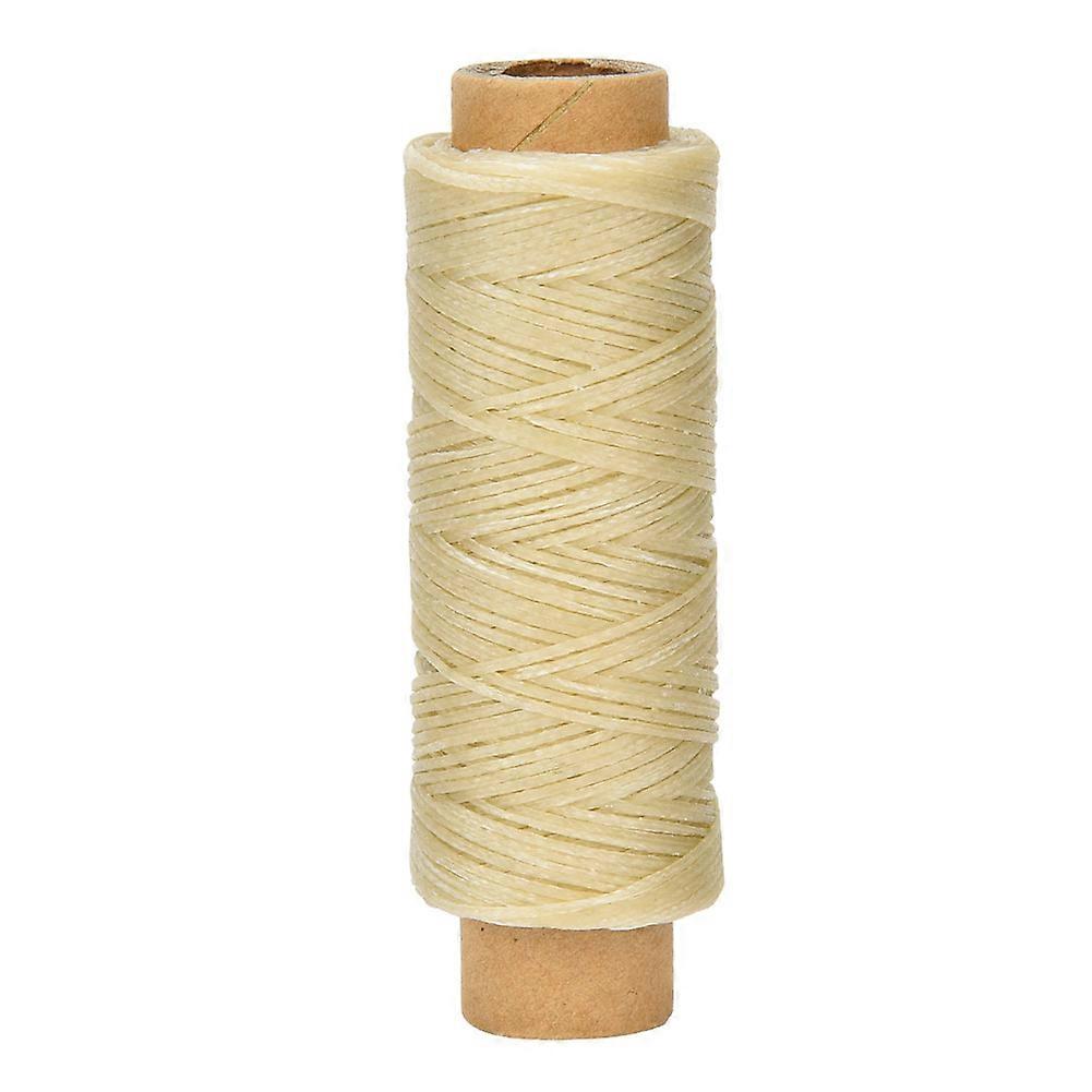 50 Meters/Roll 150D/16 Leather Crafts Flat Sewing Thread Hand Stitching Waxed Thread (Beige)