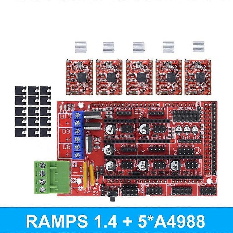 RAMPS 1.4 3D printer kit control panel printer Control With 5Pcs A4988  Or DRV8825 Driver module for 3D Printer