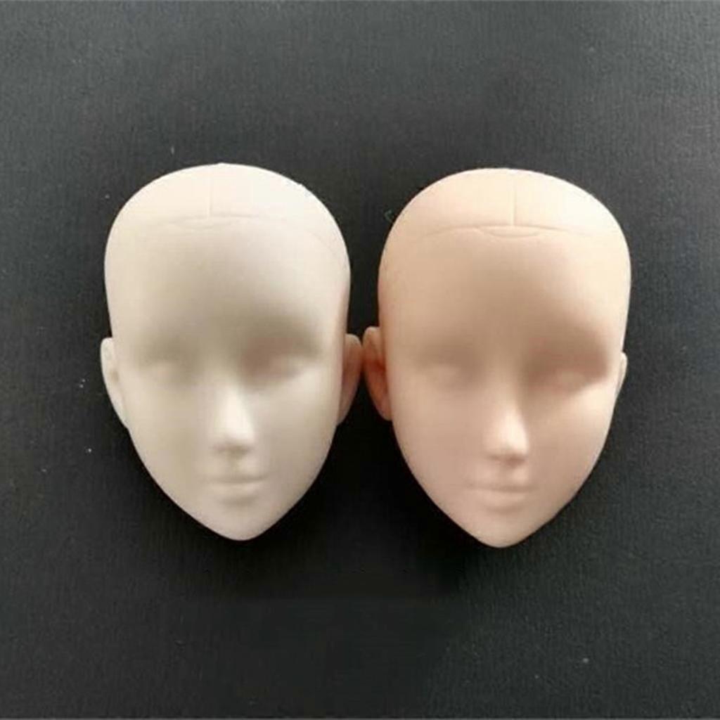 2x 1:6 Action Figure Doll Head Reference Sculpting Makeup Practice for 12" Toys