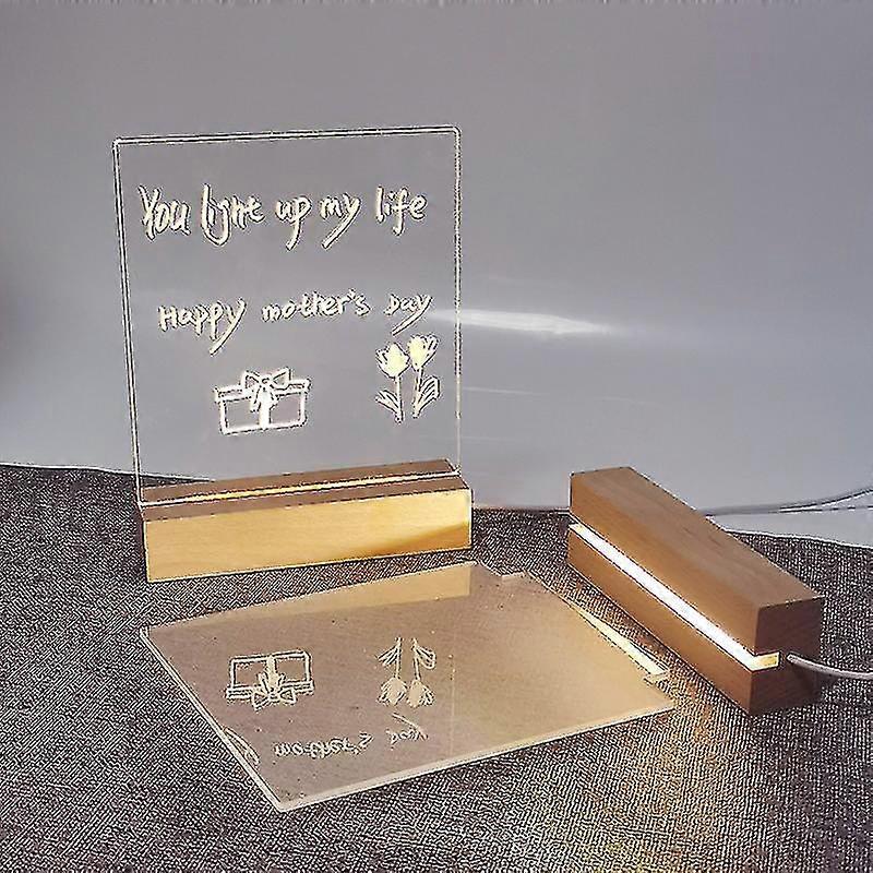 Led Acrylique Diy Message Night Light Bureau Lumineux Mémo Note Board