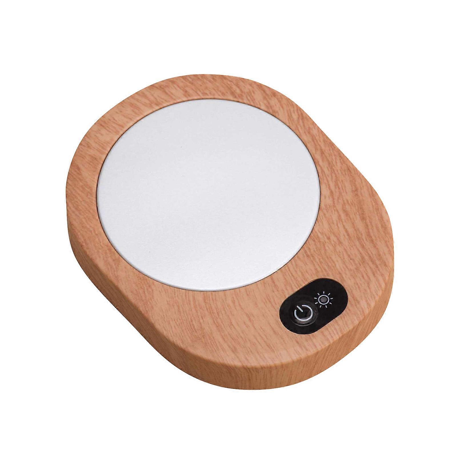 Portable USB Warm Cup Mat, 55-65℃ Heating, Maple Grain Design