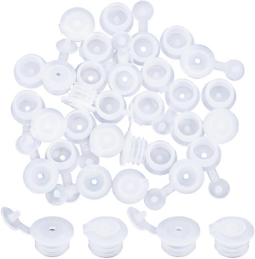 60PCS 2 Sizes 8/12mm Inner Diameter Plastic Salt and Pepper Shaker Stoppers with Holes Reusable White Replacement End Plug Insert Bottle Inner Plugs f
