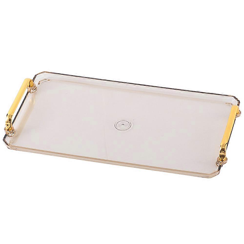 Rectangular Household Plastic Dinner Plate Storage Plate Transparent Style1 S