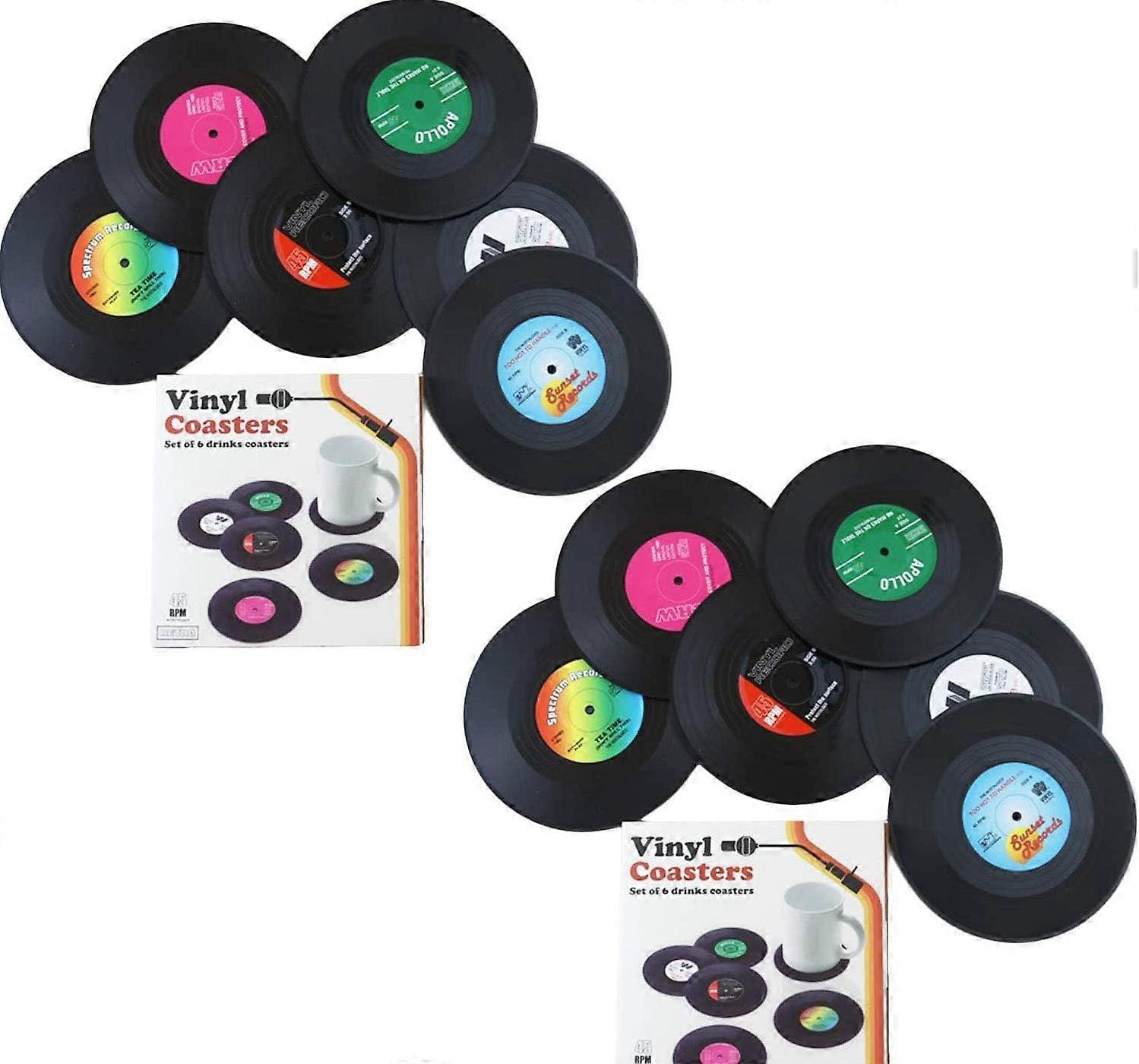 Retro coaster for CD Black, under glass, coaster