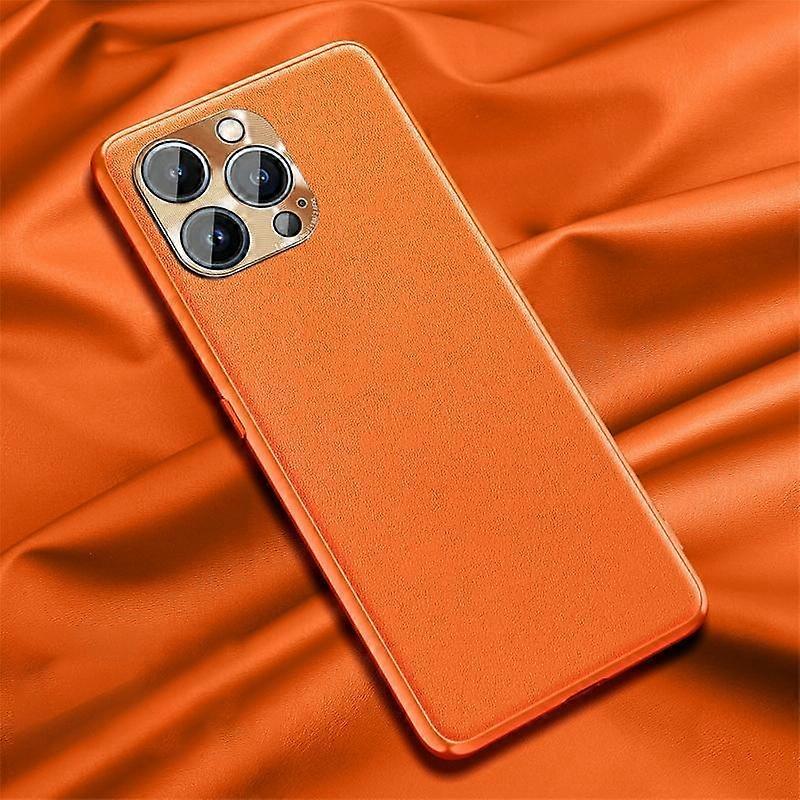 For iPhone 12 Pro Max Plain Skin Leather Case(Cyan)