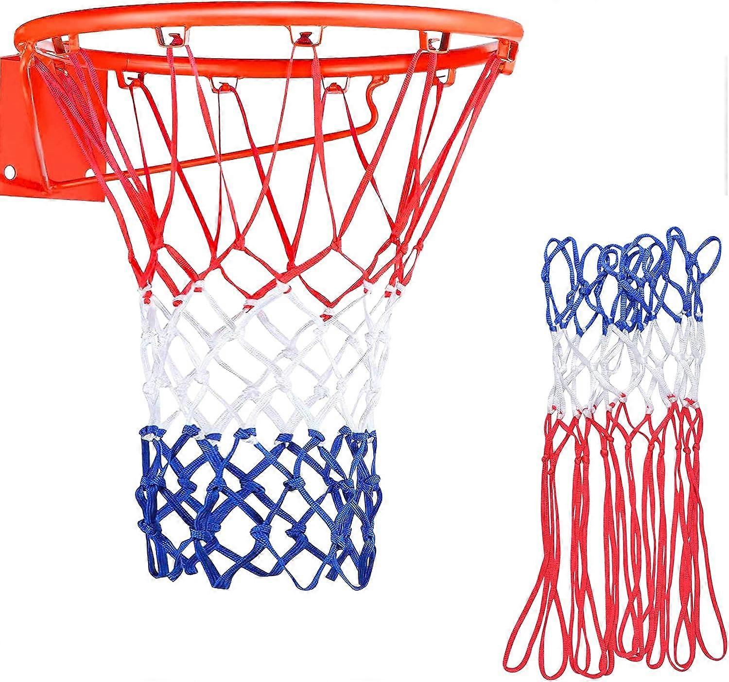 2 Pieces Replaceable Basketball Net, Standard Basketball Net, 12 Loop Replacemen 
