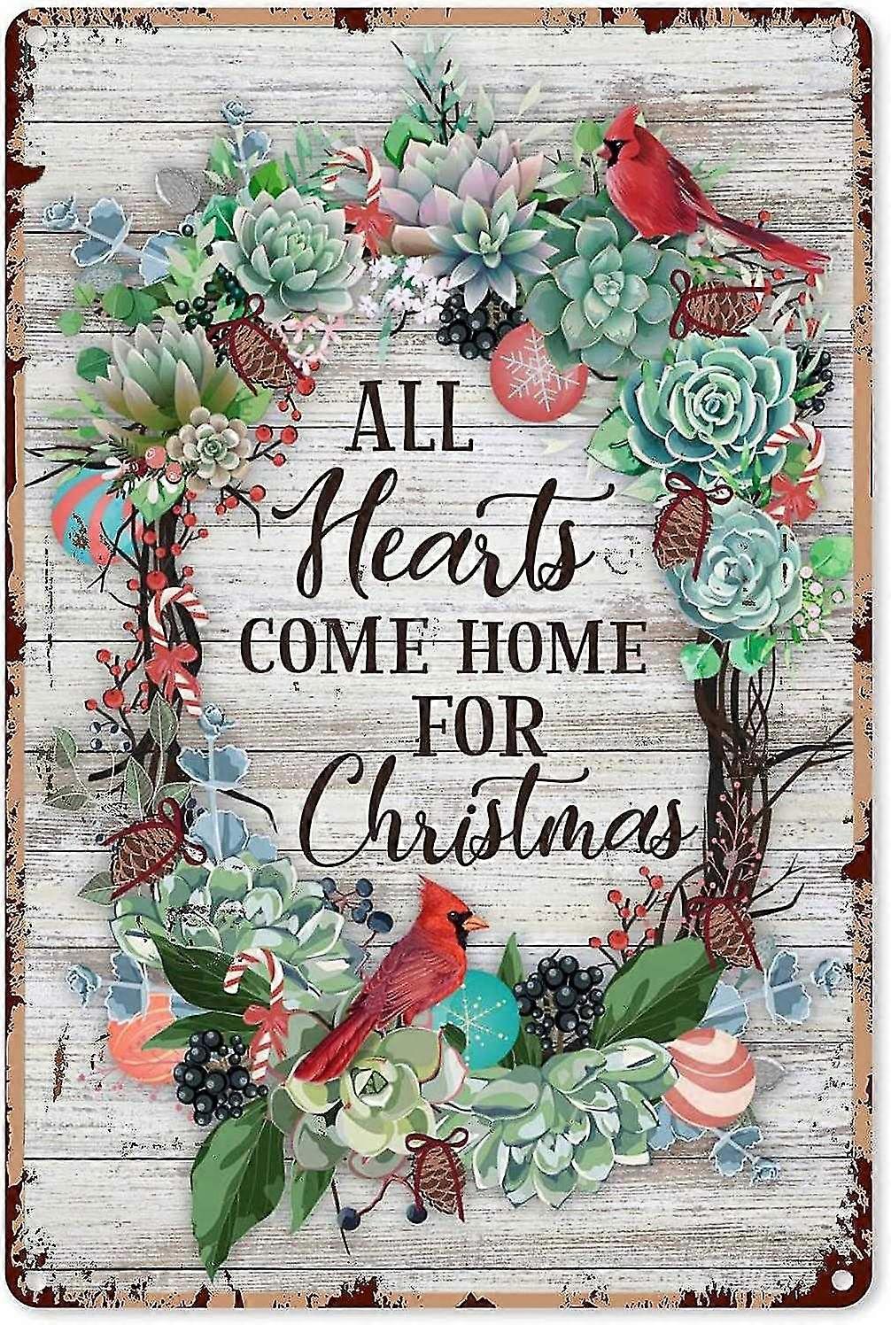 علامات عيد الميلاد لديكور المنزل جميع القلوب الماعز المنزل لعيد الميلاد معدن علامة ديكور القصدير الألومنيوم