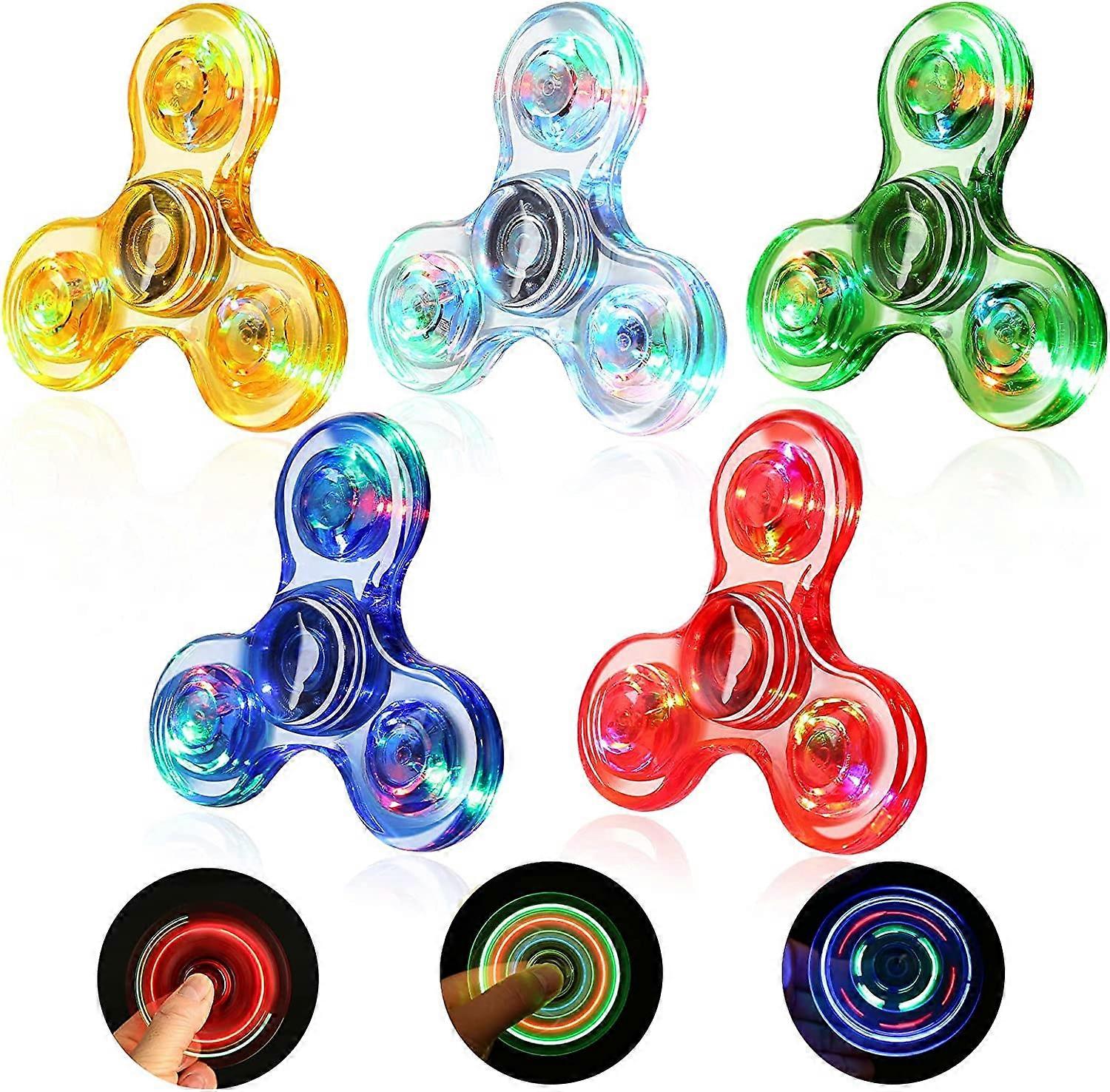 5 Pack Fidget Spinner, Christmas Gifts Light Up Fidget Spinner Toys for Kids - Fidget Spinner Crystal LED Finger Toy Fidget Spinner Handheld Toys ADHD
