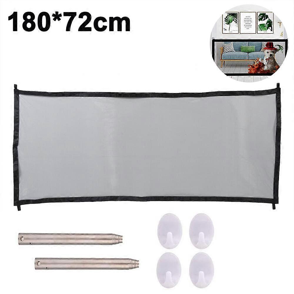 Portable Mesh Safety Fence, Easy-to-Install Magic Gate for Dogs and Babies, Indoor/Outdoor Foldable Design