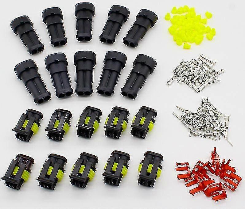 10 Kit 2 Pin Way Waterproof Electrical Connector Plug