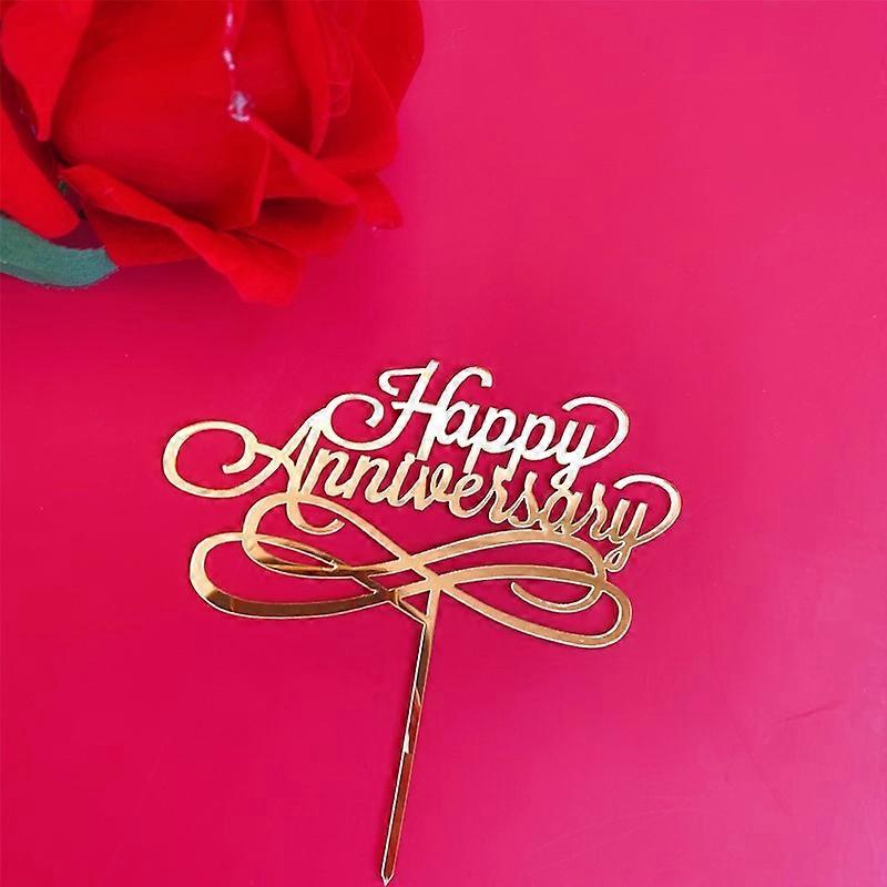 الترويجية سعيدة الذكرى السنوية كعكة توبر الاكريليك روز الذهب الفضة كب كيك توبر لعيد ميلاد حفل زفاف كعكة الزينة