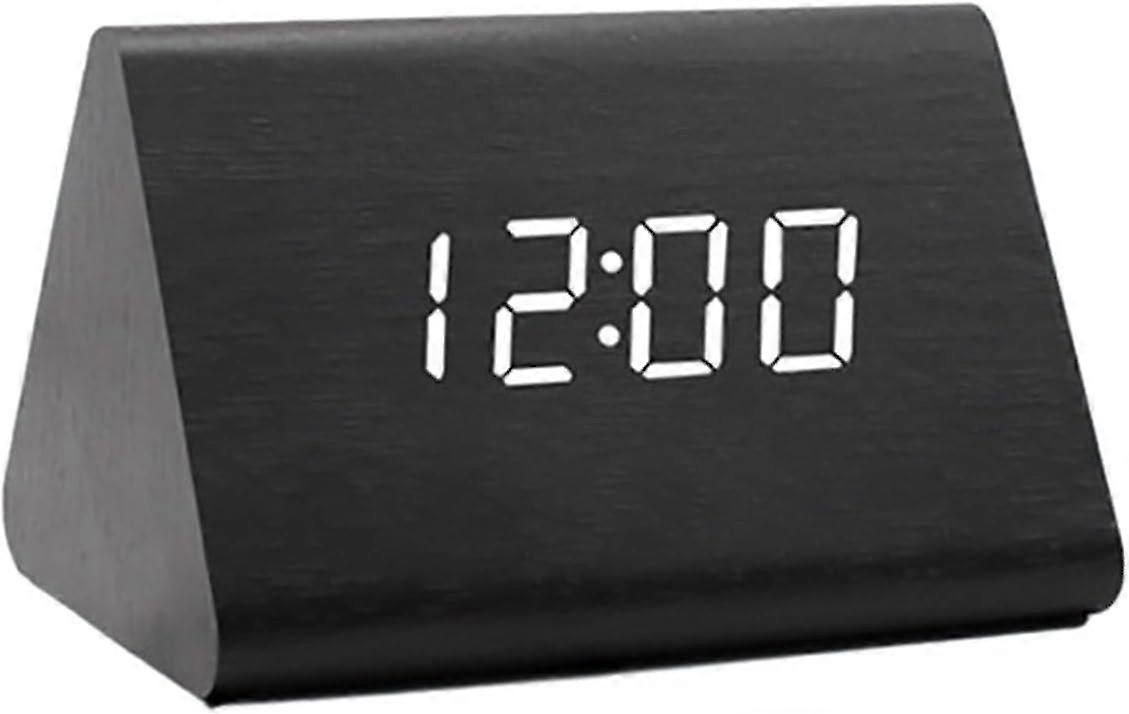 USB Powered Atomic Digital Display Clock - Large LED Timer with Sound Control Night Light, Weekend Mode - Portable Tabletop Clock for Hotel