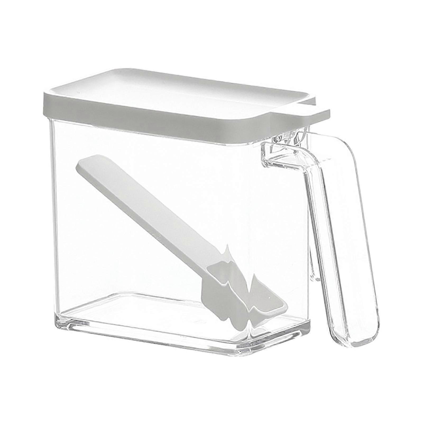Stackable Kitchen Seasoning Container Press To Open Lid With Spoon Transparent Thickened Seasoning Container