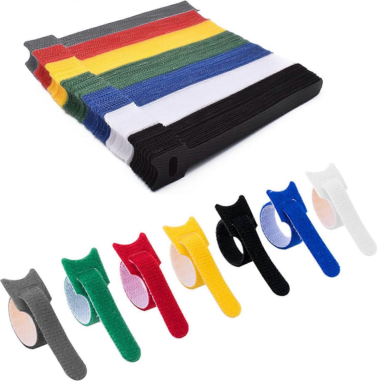 70 Pcs Healwe Cable Ties, Reusable Cable Tidy Adjustable Releasable Hook