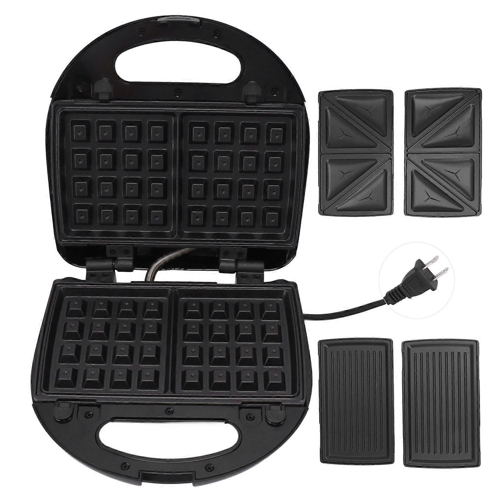3 in 1 Sandwich Maker 800W Efficient Prevents Stick Removable Plate Waffle Maker for Grilled Cheese Steak