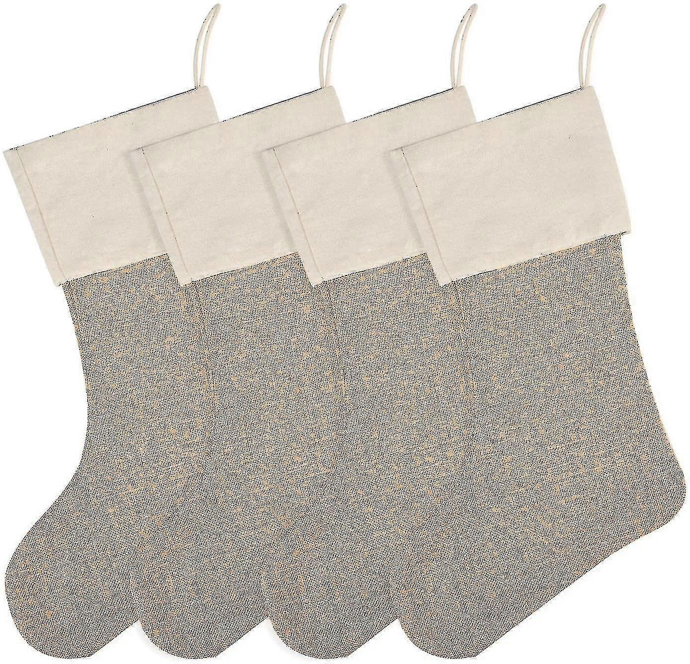 4 pièces de toile de jute Bas de Noël Cheminée Bas suspendus Diy