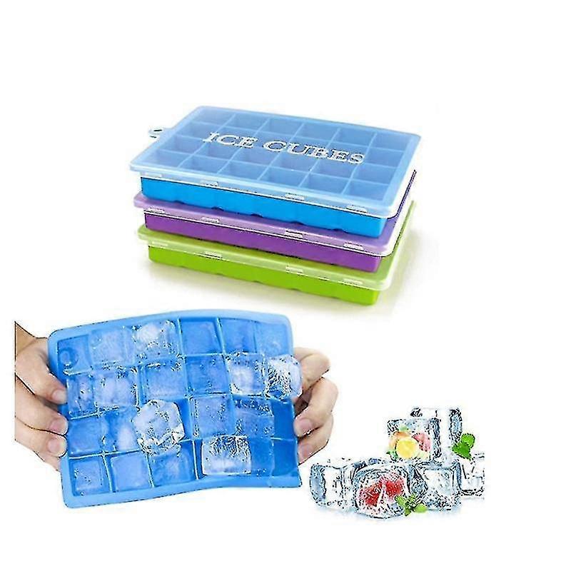 3-pack isbitbricka, silikoniskubform, isbitbricka med lock, iskubform, Lfgb-certifierad
