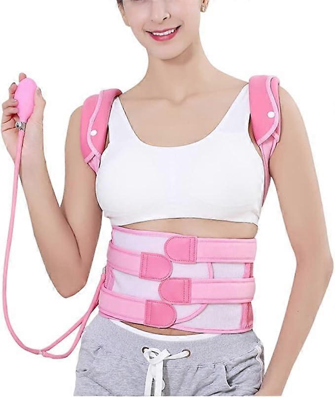 Inflatable Posture Back Corrector Waist Clavicle Breathbale Adjustable Support Belt,100% New