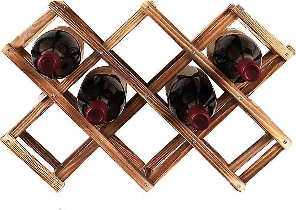 Wine Rack, 10 Bottle Wooden Stackable Wine Cellar Racks, Foldable  for Home Kitchen Bar Cabinets