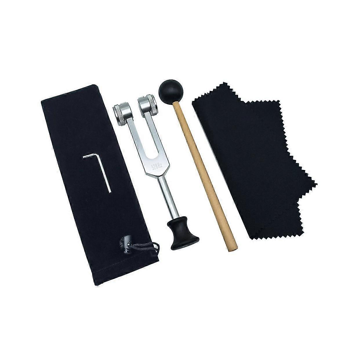 Tuning Fork 528HZ med hammer til helbredende chakraer, lydterapi, opretholdelse af perfekt harmoni mellem krop, sind og ånd
