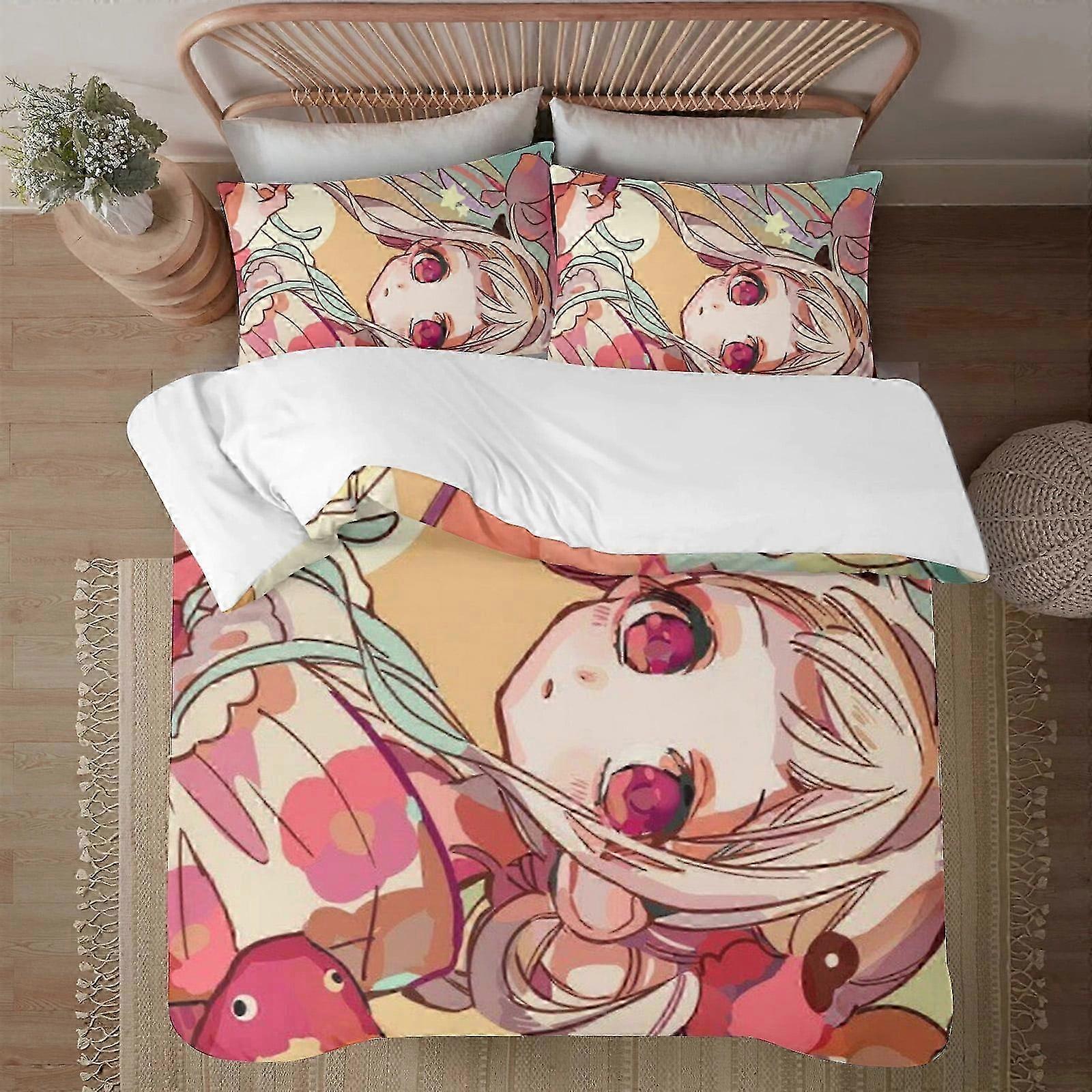 Bedding set BM Toilet-bound Hanako-kun Soft D Printed Duvet Cover Bedding Set with Comforter Cover Piece Set Includes Pillowcases and Cover