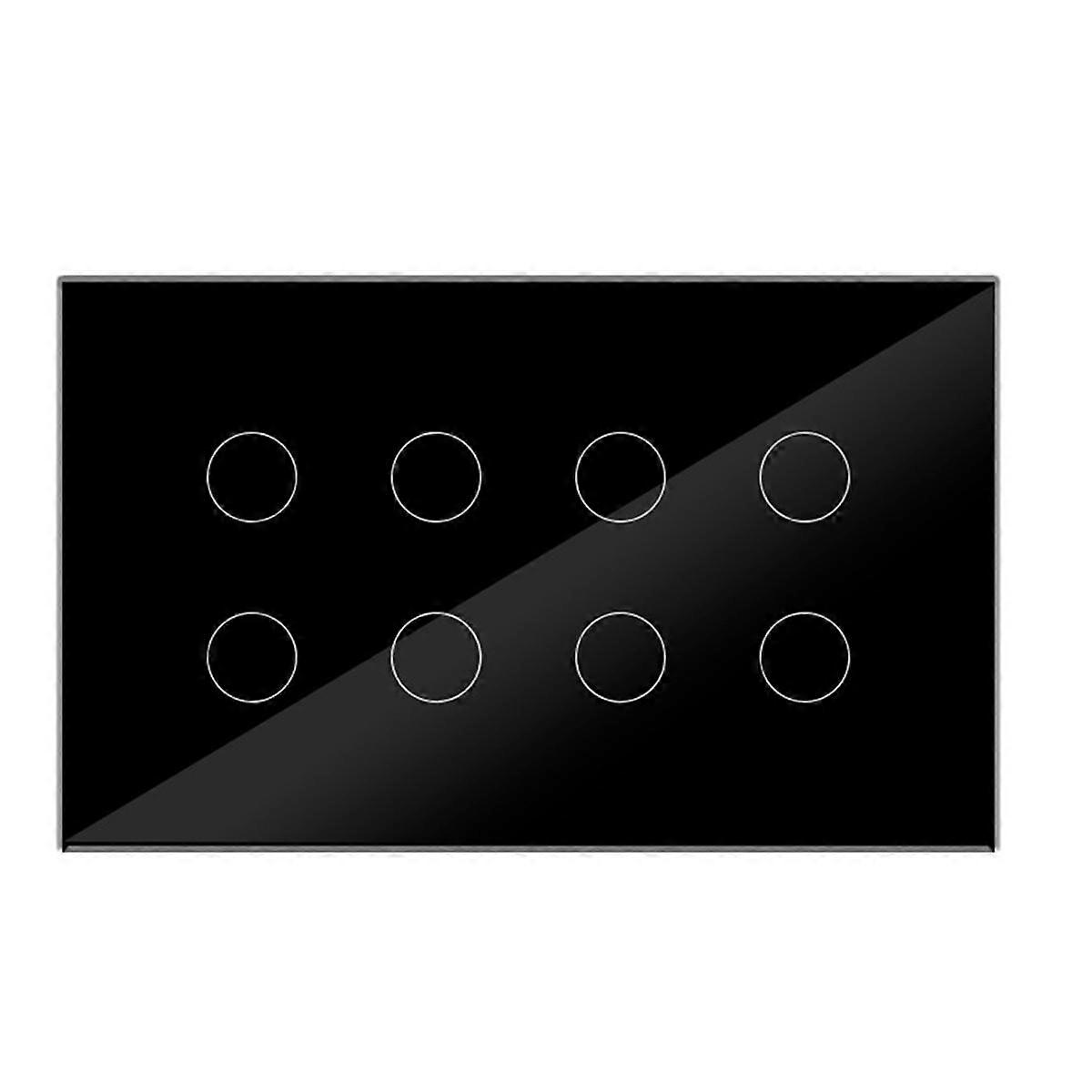 WIFI Smart Touch Light Vægafbryder Afbryder Glaspanel 8 Gang Tuya Smart Life til Alexa Google Home Sort