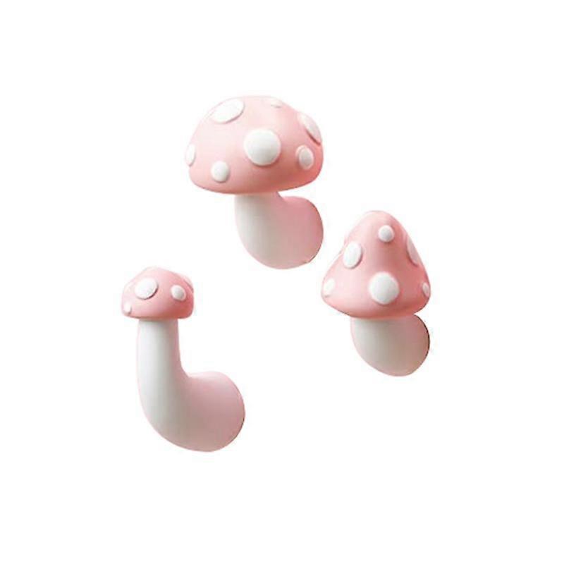 3Pc Mushroom Refrigerator Magnets Decorative, Kitchen Magnets for Office Calendar Whiteboard, Bedroom Wall Decor Pink