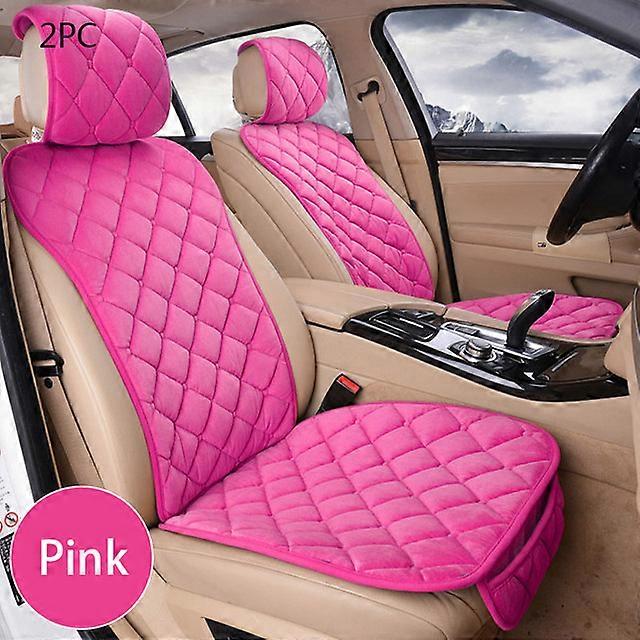Plush Car Seat Cover Set Universal Pink Seat Cushion Auto Seat