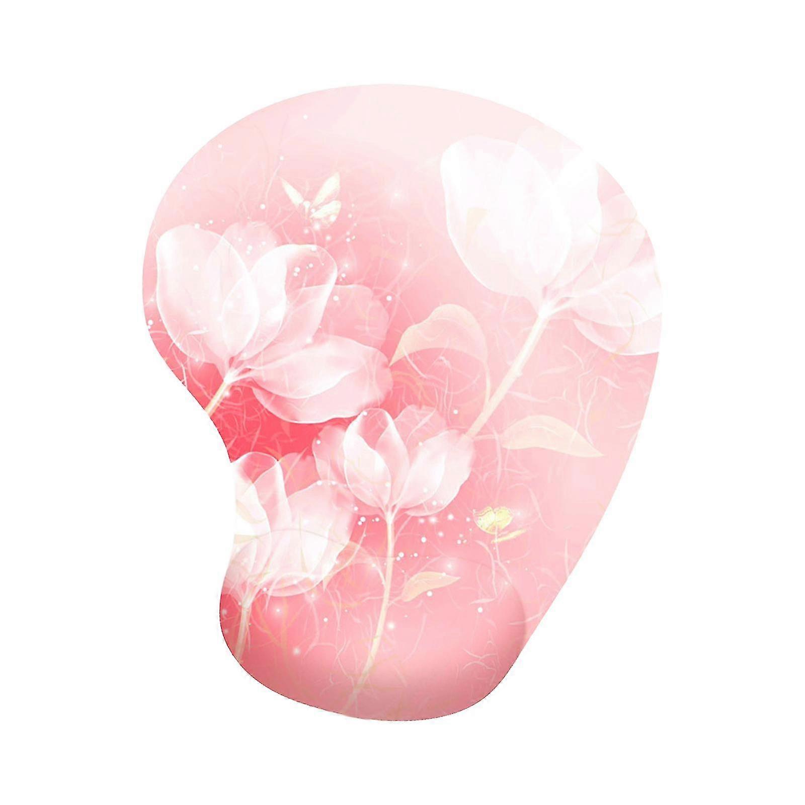 Mouse Pad With Wrist Support Anti Slip Soft Comfortable For Home Office Pink Banmo