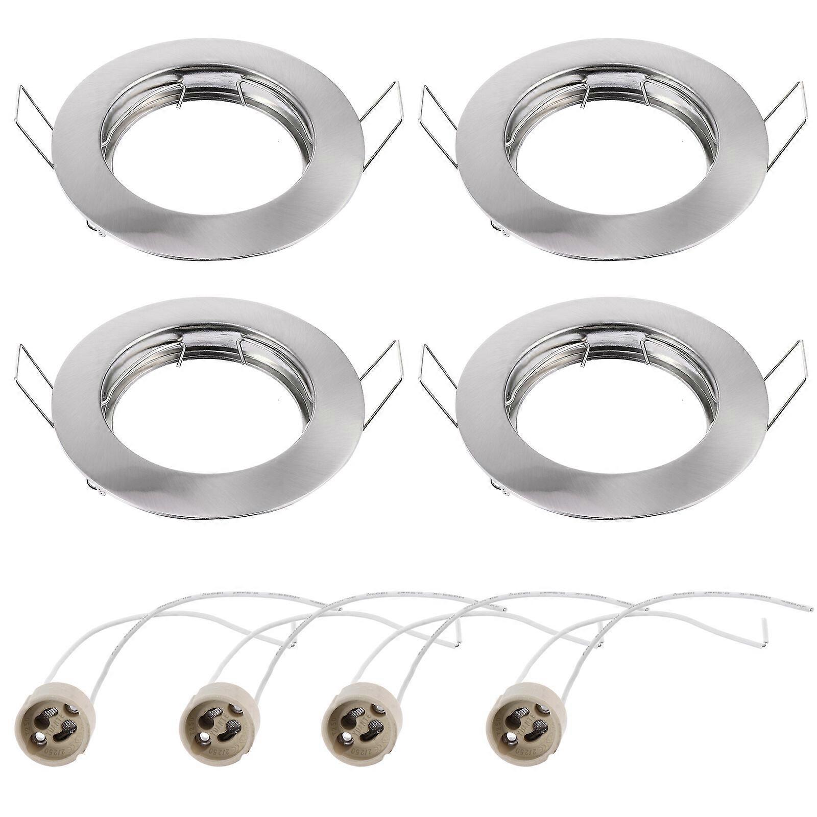 8pcs Round Recessed Spotlights Trim Ring Fitting with GU10 Lamp Holder