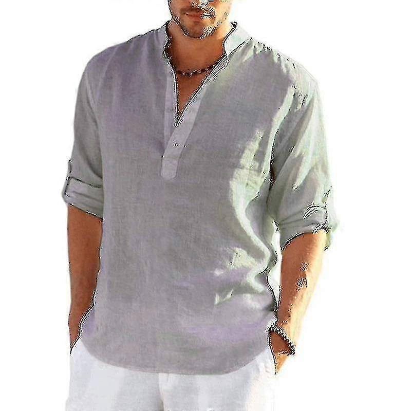 Shirts for Men Cotton Linen  Casual Shirt