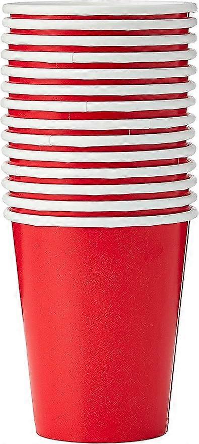 9 oz 250ml Solid Paper Cups (Red, 20pcs) | Elegant Ruby Red Theme