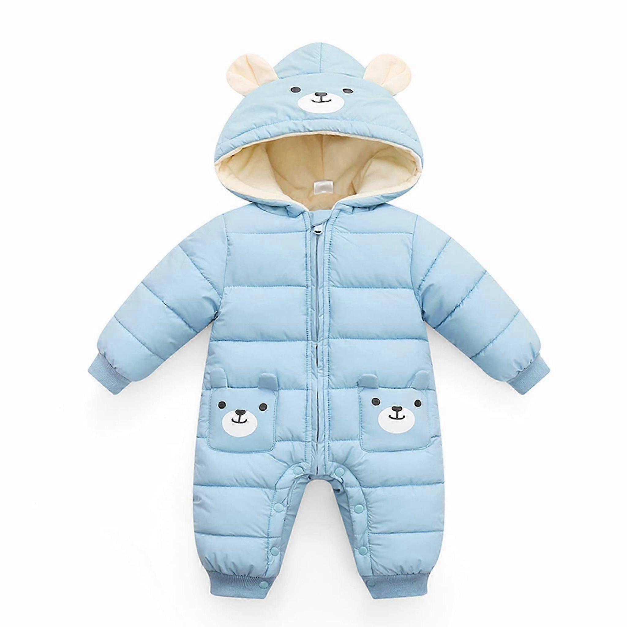 Baby Overalls mit Kapuze Rompers Jungen Mdchen Winter Schneeanzug Outfits Warm Langarm Geschenk