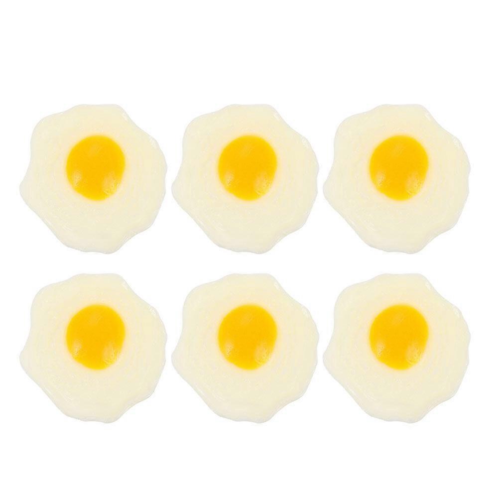 6Pcs  Simulation Fried Eggs Vent Toys Artificial Fried Egg Toys Decompression Toys