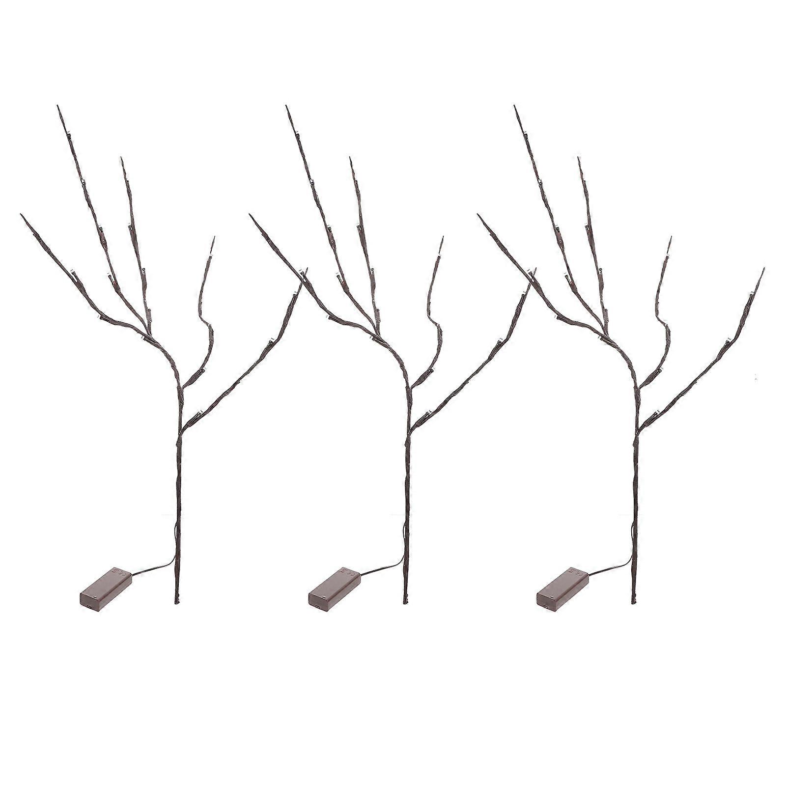 3 Pcs Simulation Indoor Tree Branches LED Bendable Night Light Decorations Set