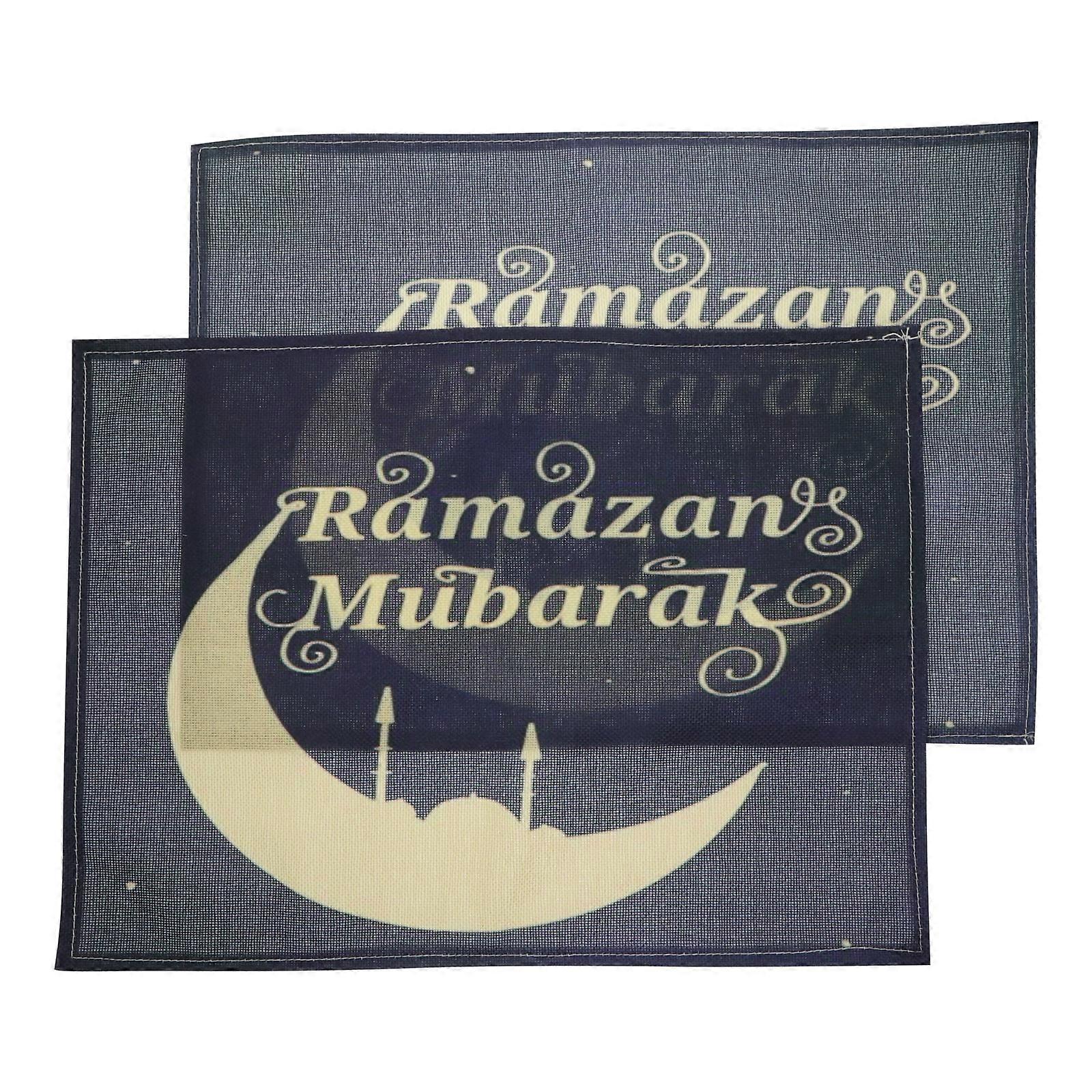 2pcs Ramadan Placemat Creative Printing Table Mat Insulation Tableware Pad