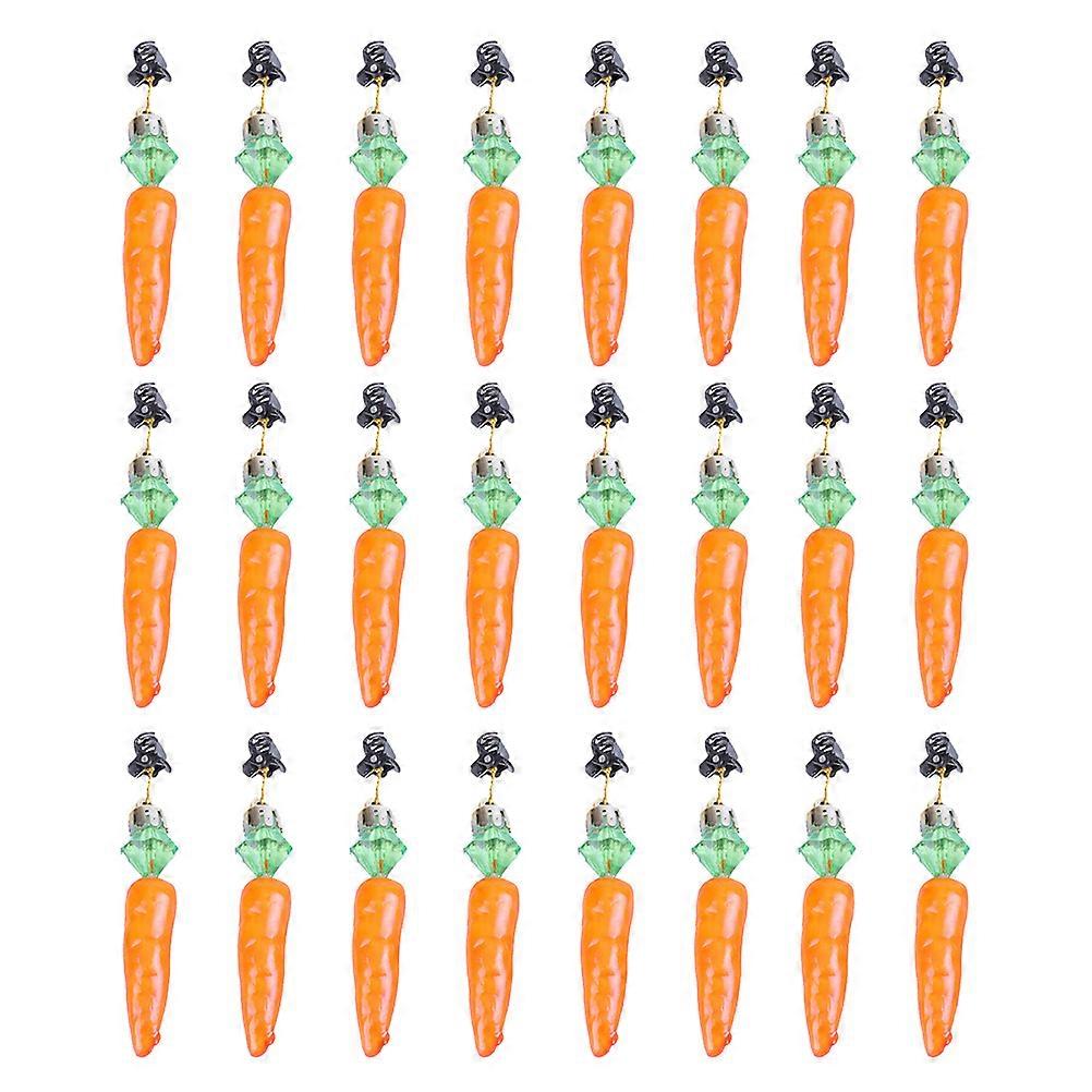24pcs Beard Ornaments Small Carrot Shape Beard Clips Easter Hanging Decors